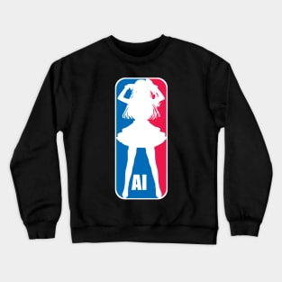 Ai Hoshino Silhouette Main Character from Oshi no Ko or My Star Idol's Child Anime x Popular Basketball Logo Crewneck Sweatshirt